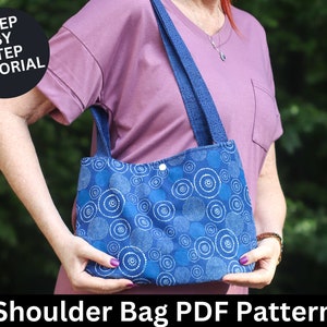 Schultertasche Schnittmuster | Kleine Tasche Muster | Schultertasche Muster | Taschenmuster | Taschenschnittmuster, Handtaschenschnittmuster, pdf Schnittmuster