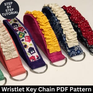 Patrón de costura y tutorial de costura para llavero de pulsera / Patrón de pulsera / Llavero / Patrón de llavero / Patrón de costura en PDF / Patrón de costura
