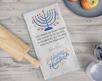 Happy Hanukah Tea Towel