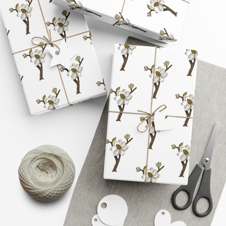Marvelous Magnolia Botanical Gift Wrap image 8