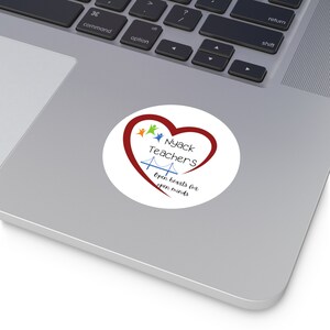 Teacher Back to School Round Vinyl Stickers