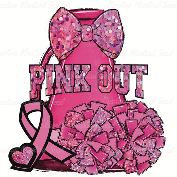 Cheer Pink Out Sequins PNG- Cheerleader, Breast Cancer Awareness