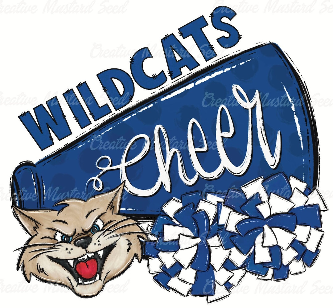 Wildcats Cheer Mascot PNG Sports Digital File, Sublimation, DTF