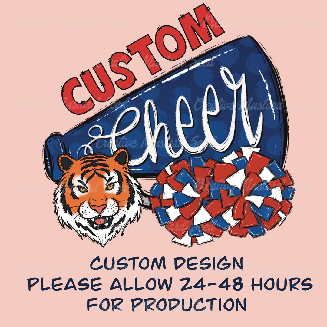 Custom Cheer Mascot Design Request PNG Sports Digital File, Sublimation, DTF, Retro Mascot