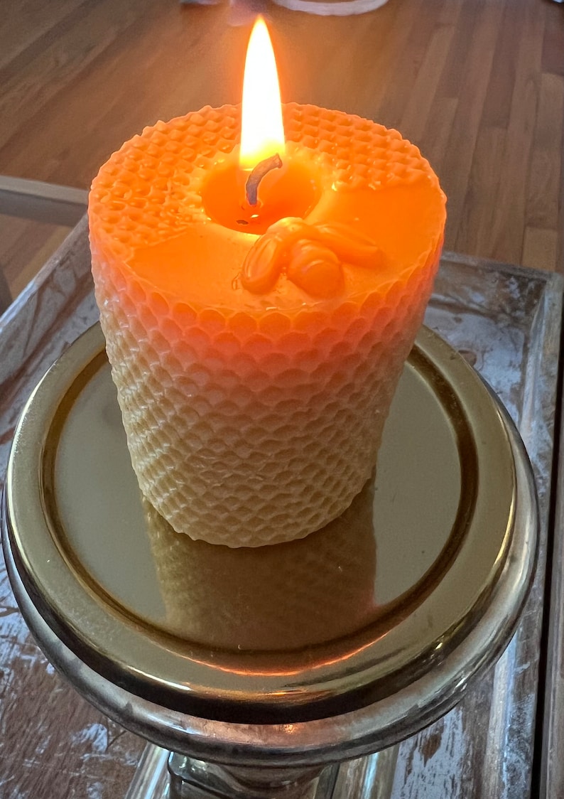 BEESWAX PILLAR CANDLE Etsy