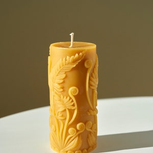 Beeswax Pillar Candle FERN PILLAR