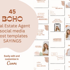 Real Estate Agent Social Media Posts Canva | Real Estate Instagram Post | Realtor Marketing | Real Estate Marketing Template | Quotes