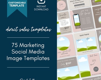 Post di marketing Instagram sui social media per le vendite dirette, modello Instagram Canva, modelli di vendita diretta, marketing delle vendite dirette, neutro