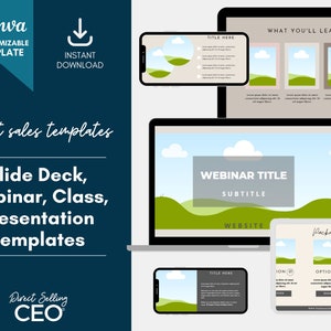Slide Deck Canva Template, Canva Slide Deck, Webinar Template, Presentation Template, Webinar Slide Deck, Webinar Canva Template - Neutral