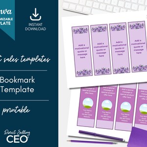 Direct Sales Editable Printable Bookmark Template, Canva Bookmark ...