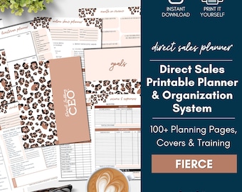 Direct Sales Printable Planner Fierce, Animal Print Direct Sales Planner, Printable Calendar, Network Marketing Planner, Social Selling