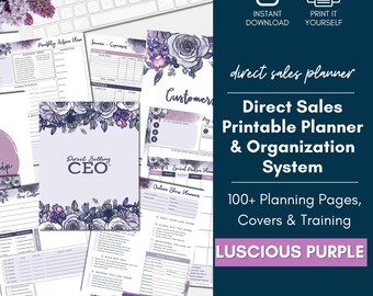 Direct Sales Printable Planner, Direct Sales Planner, Direct Sales Calendar, Network Marketing Planner, Simple Planner, Luscious Purple