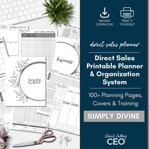 Direct Sales Printable Planner, Direct Sales Planner, Direct Sales Calendar, Network Marketing Planner, Gray, Simple Planner, Simply Divine