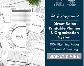 Direct Sales Printable Planner, Direct Sales Planner, Direct Sales Calendar, Network Marketing Planner, Gray, Simple Planner, Simply Divine