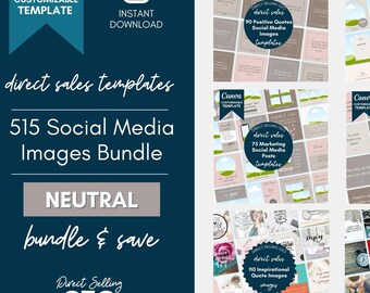BUNDLE - 515 immagini per social media, post di Instagram, modelli Canva, immagini pronte per te, modelli di Instagram, vendite dirette, neutri
