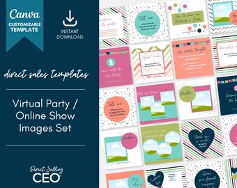 Immagini per feste su Facebook per vendita diretta, modello Canva, Immagini per feste online, Modelli di immagini per feste su Facebook, Modelli per vendite social, Brights