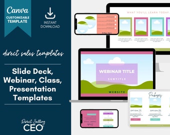 Modello canva per diapositive, mazzo di diapositive Canva, modello webinar, modello di presentazione, mazzo di diapositive webinar, modello canva webinar - Brights