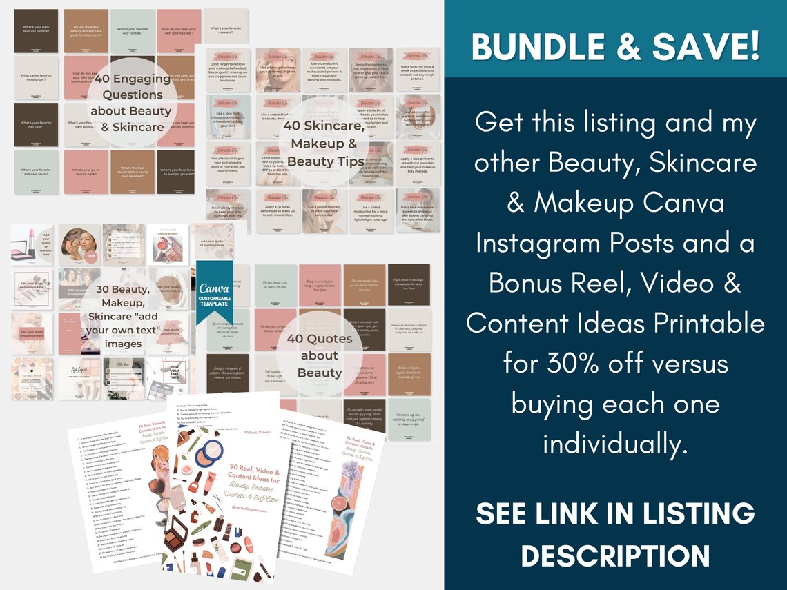 40 Beauty Quotes Instagram Canva Templates, Makeup Social Media Posts ...