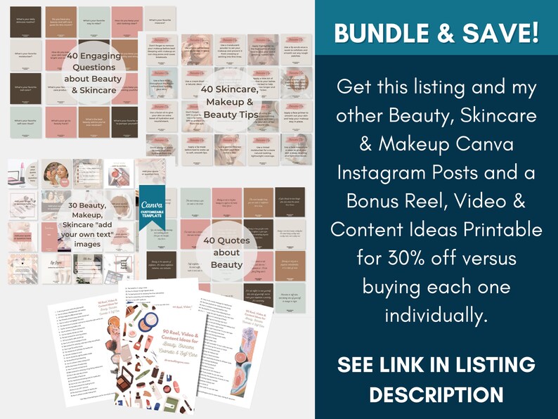 40 Beauty Quotes Instagram Canva Templates, Makeup Social Media Posts ...