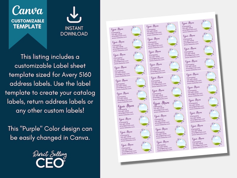 Customizable Catalog Label, Editable Address Label Canva Template ...
