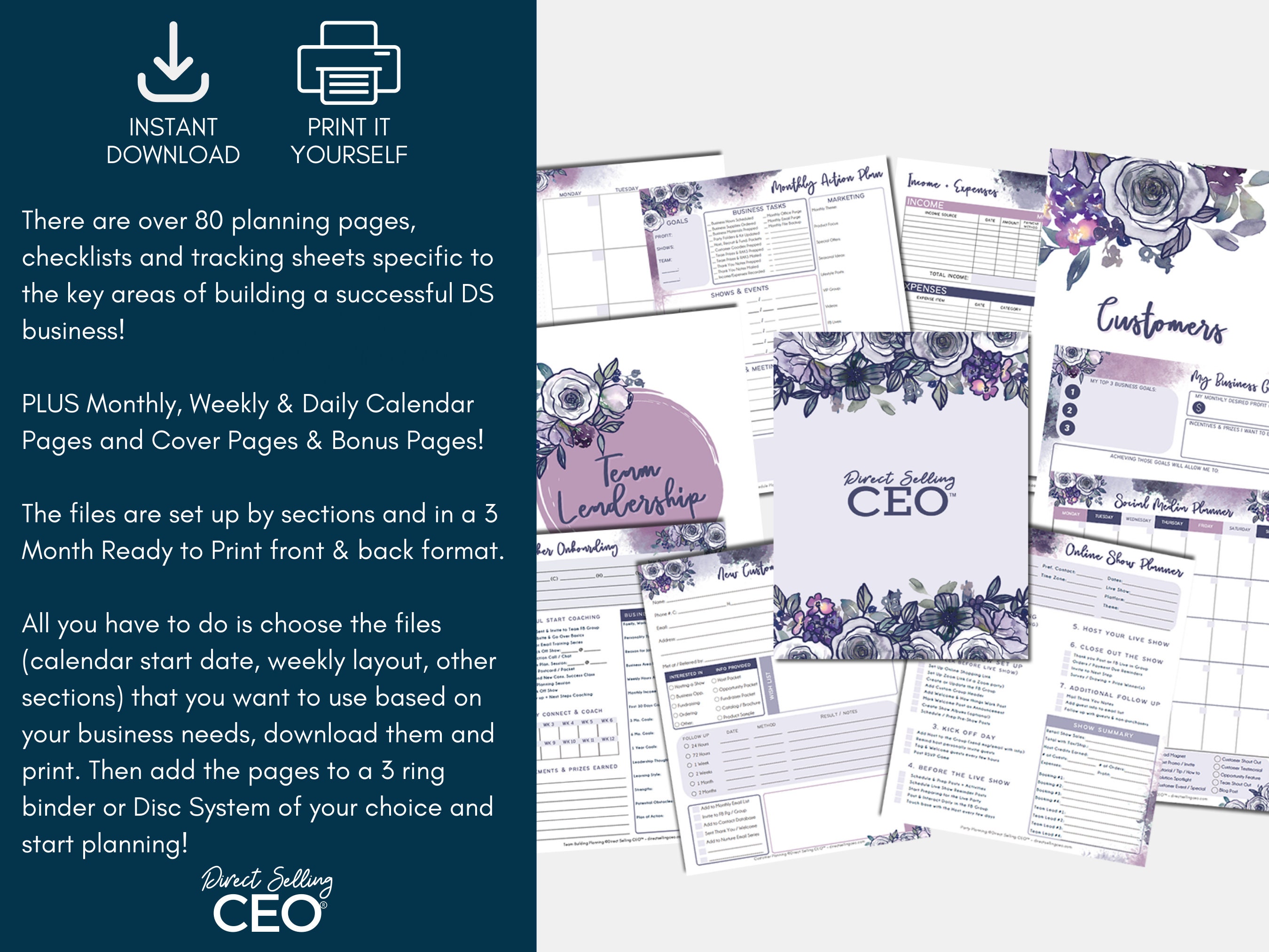 Direct Sales Printable Planner, Direct Sales Planner, Direct Sales ...