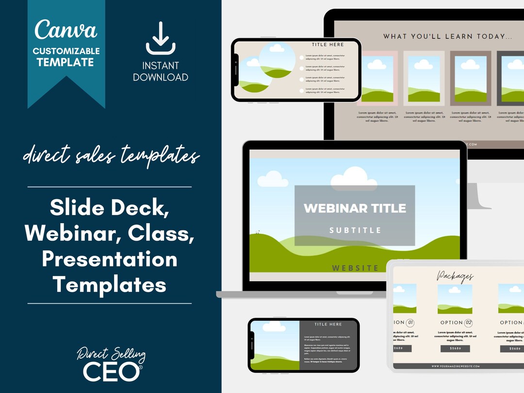 Slide Deck Canva Template, Canva Slide Deck, Webinar Template ...