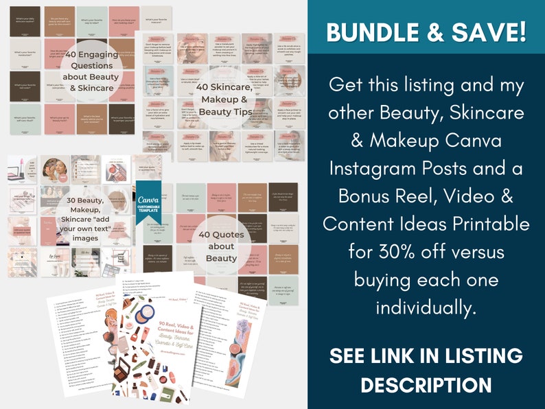 40 Beauty Tips Instagram Canva Templates, Makeup Social Media Posts ...