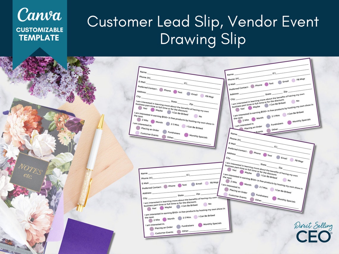 Direct Sales Printable Customer Info Form, Event Survey Form Printable ...