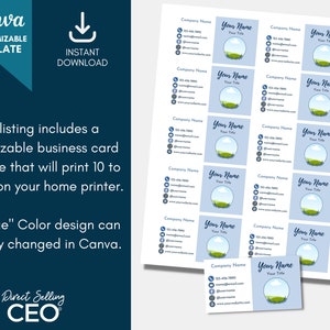 Direct Sales Business Card Canva Template, Editable Business Card ...