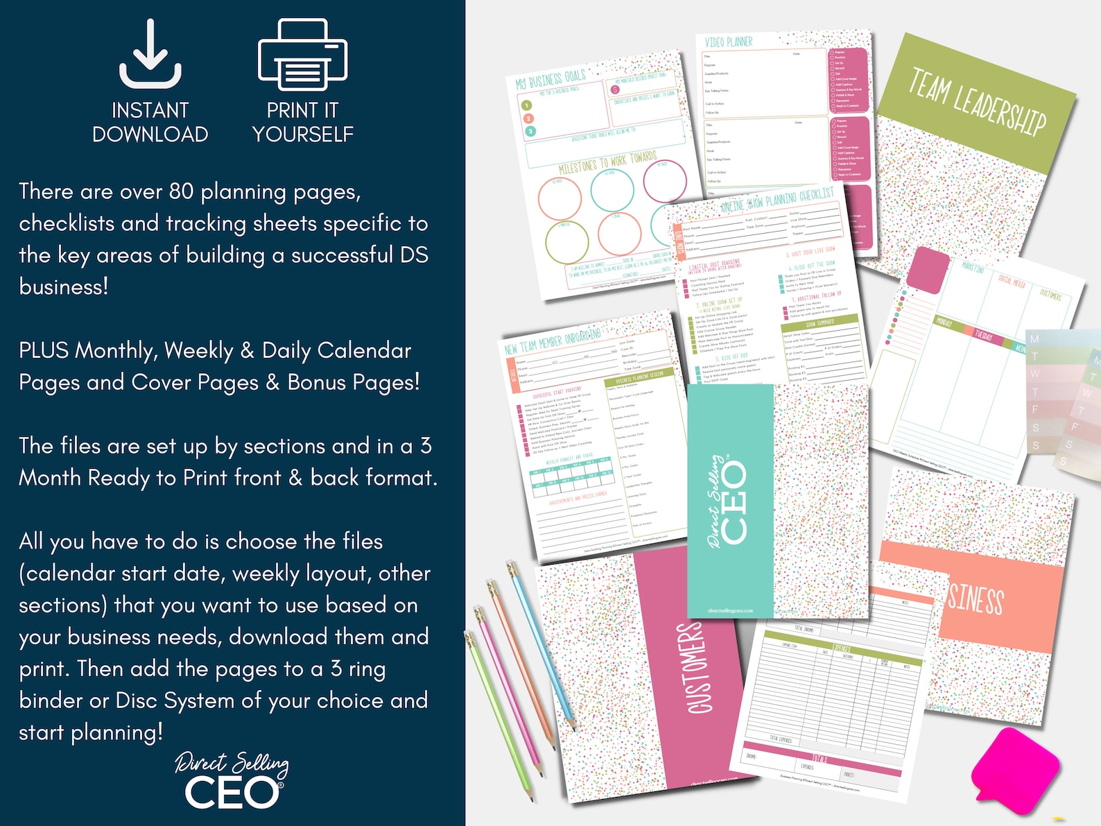 Direct Sales Printable Planner, Direct Sales Planner, Direct Sales ...