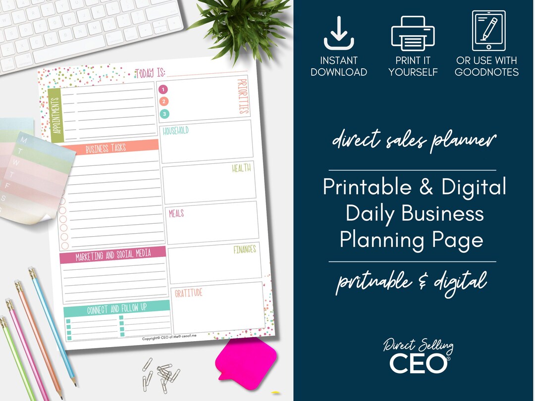 Direct Sales Daily Planner, Direct Sales Planner, Business Planner