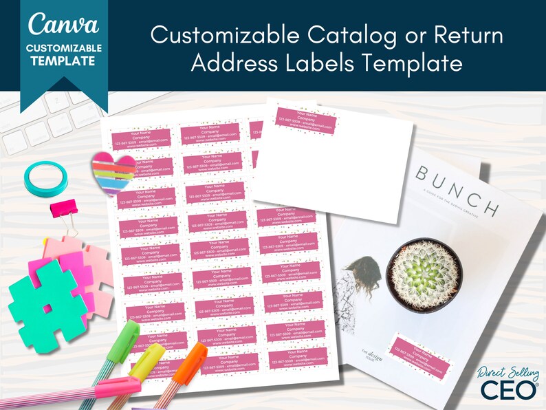 Customizable Catalog Label Editable Address Label Canva Etsy