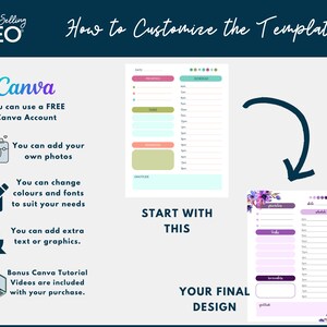 Canva Planner Template Set, Weekly Planner Template, Daily Planner, Lead Magnet Templates, Printable Planner, Customizable Planner, Brights image 4