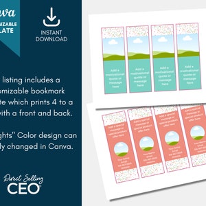 Direct Sales Editable Printable Bookmark Template, Canva Bookmark ...