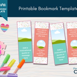Direct Sales Editable Printable Bookmark Template, Canva Bookmark ...