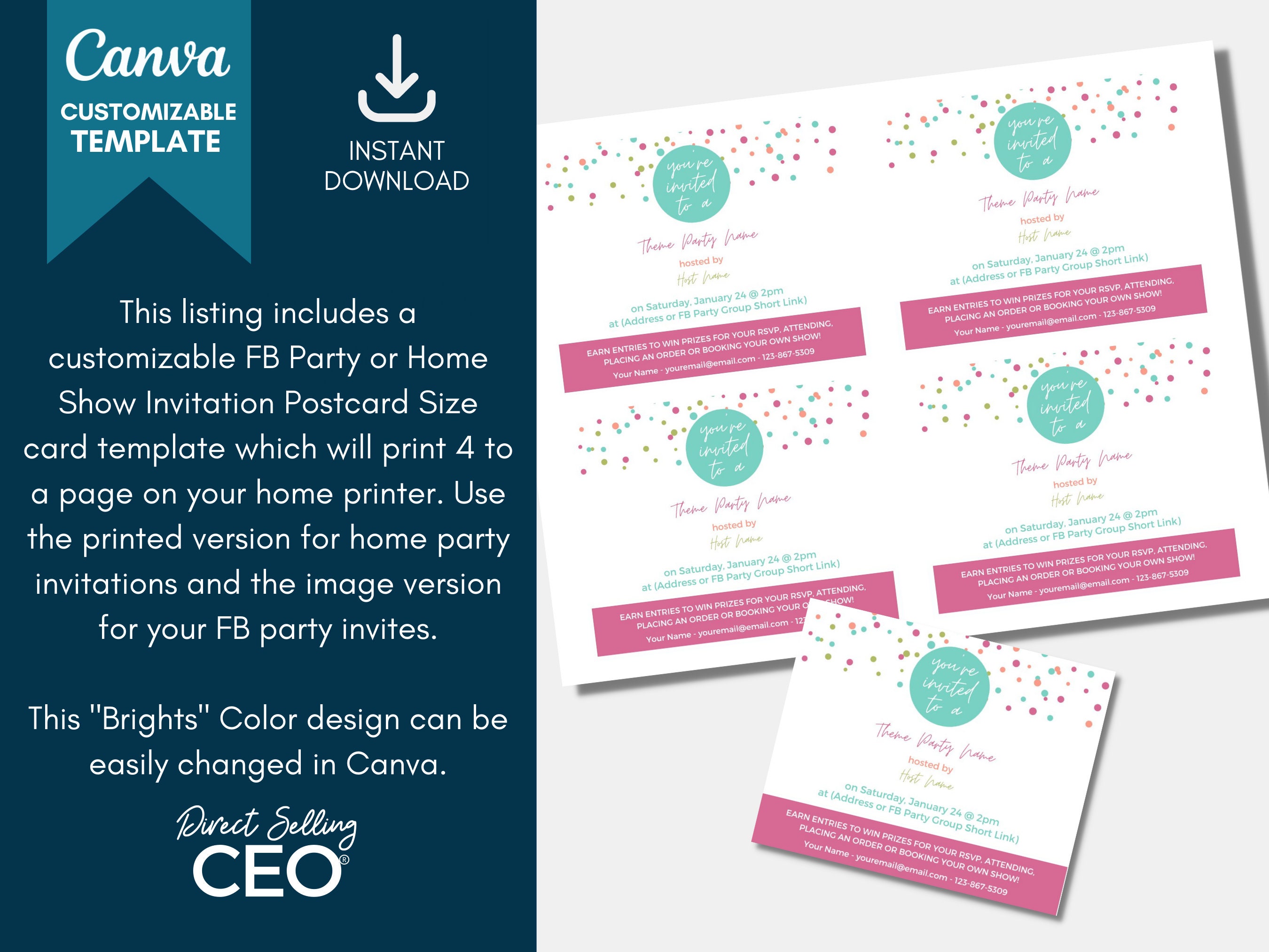 Direct Sales Party Invitation Editable, Customizable Party Invite ...