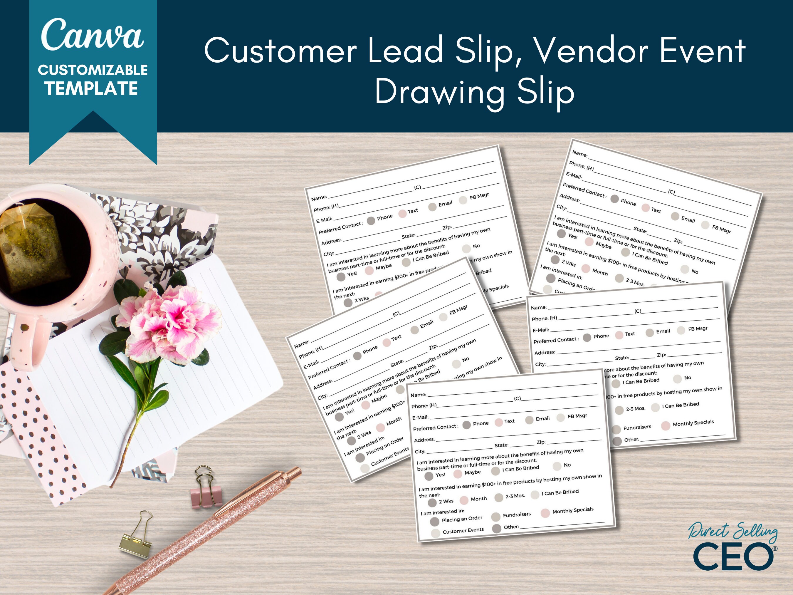 Direct Sales Printable Customer Info Form, Event Survey Form Printable ...