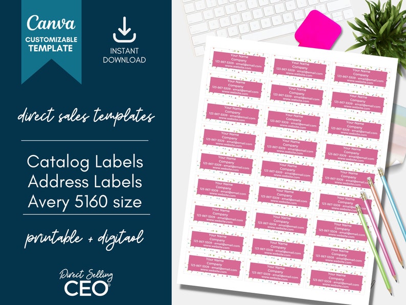 Customizable Catalog Label Editable Address Label Canva Etsy