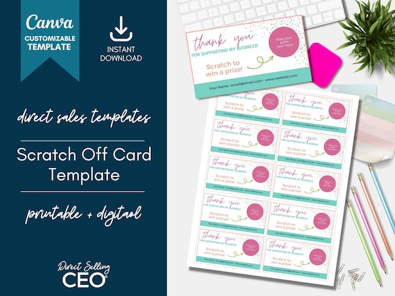 Direct Sales Scratch off Card Template Printable Scratch off - Etsy