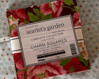Flowerhouse - Scarlet Garden Charm Pack 42/pkg. by Debbie Beaves for Robert Kaufman Fabrics