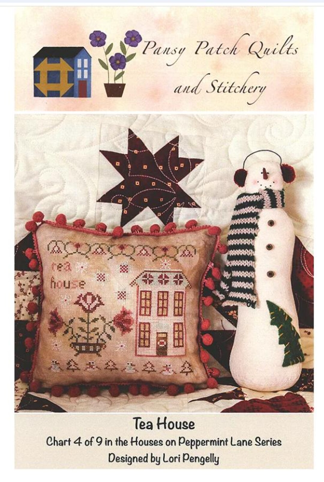 Tea House Cross Stitch Pattern - Pansy Patch Quilts and Stitchery - Etsy
