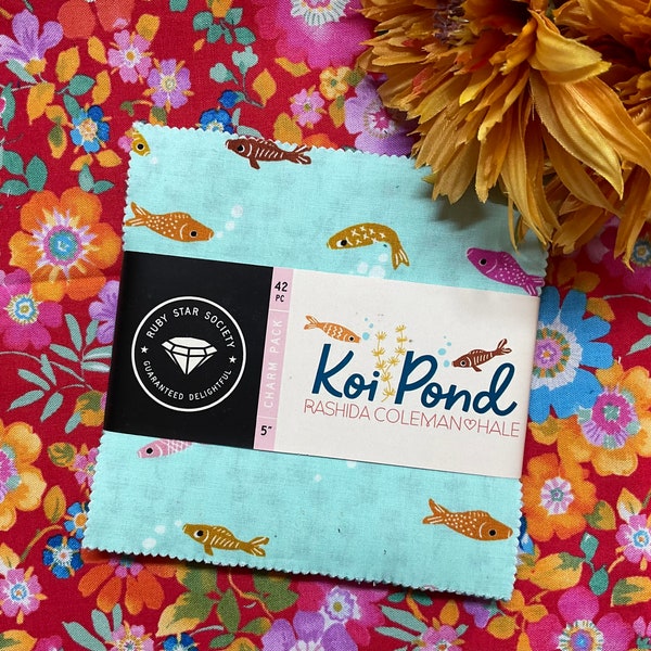 Koi Pond Charm Pack 42/pkg. by Rashida Coleman-Hale for Ruby Star Society