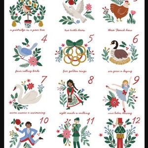 A Pear-fect Christmas Twelve Days of Christmas Panel - Cayla Naylor Design - Riley Blake Designs