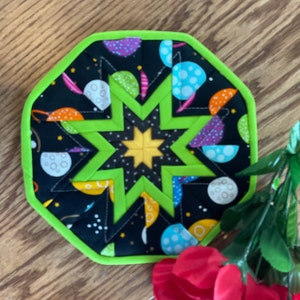 Black Celestial Quilted Folded Star Hot Pat/Trivet