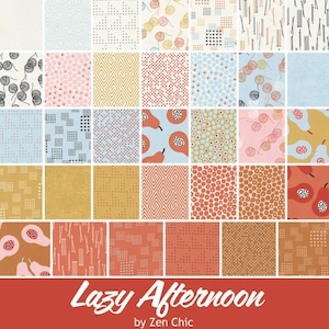 Lazy Afternoon Mini Charm Pack 42/pkg. - Zen Chic - Moda Fabrics
