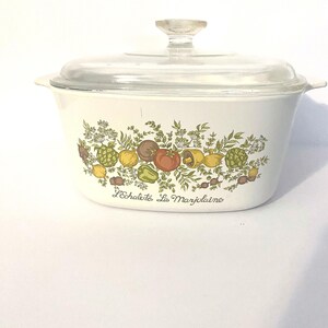 RARE!!! 3 Quart 1970s Vintage Corning Ware Spice of Life casserole dish with lid.