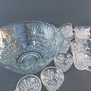 Punch Bowl Set Anchor Hocking Arlington - Etsy