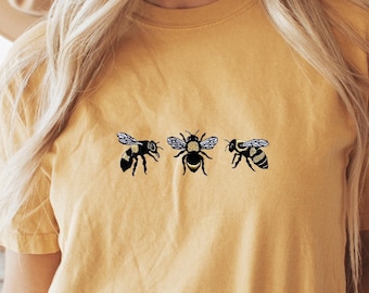 Embroidered Honey Bee Comfort Colors T-Shirt: Beekeeper Gift