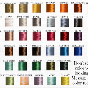May include: A color chart with 48 different embroidery floss colors. The colors are arranged in rows and columns, with the names of each color printed below each sample. The chart includes colors like metallic gold, ivory, light pink, tan, wheat, pastel yellow, and many more.