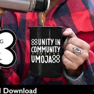 Unity in Community SVG in white on a black mug Umoja SVG African Symbols SVG African American Holiday Shirt Kwanzaa Decorations Umoja Kwanzaa Harvest Festival Winter SVG Gifts Black Culture svg

Elevate Kwanzaa with our Unity in Community Umoja SVG!